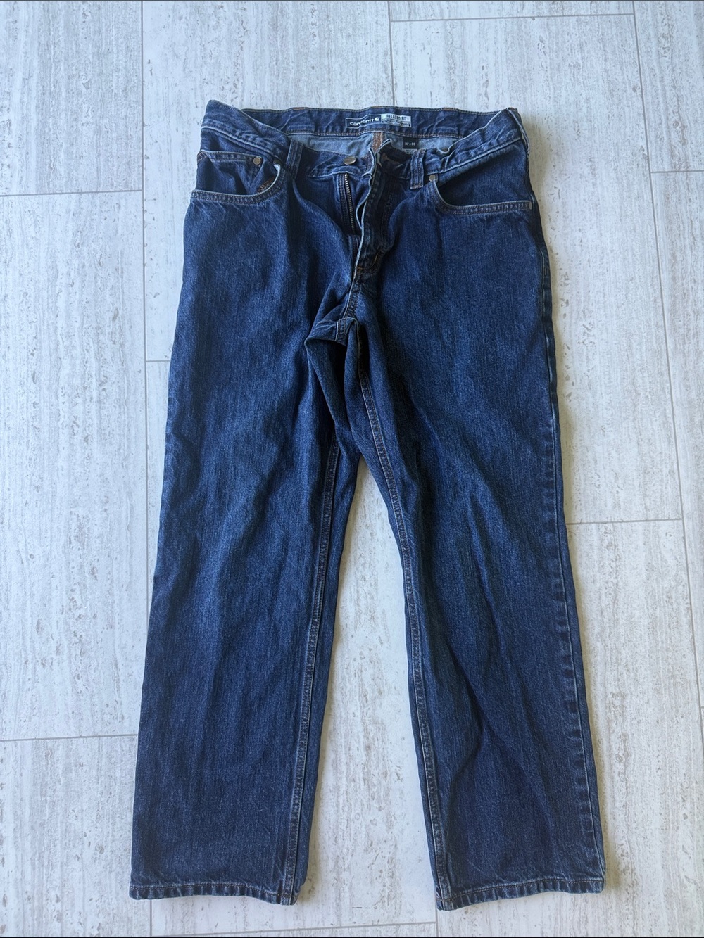Carhartt Men's Dark Blue Straight Jeans